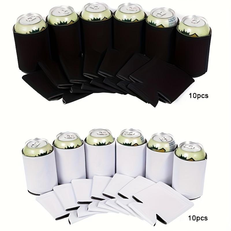 10 Pieces/set, Solid Color Portable Cup Cover, Beer Cover, Camping Can Cup, Soda Cover, Foaming Material, Beverage Cooler, Bottle, Household Jacket