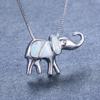 European and American Personalized Blue and White Cute Elephant Pendant Necklace Collarbone Chain