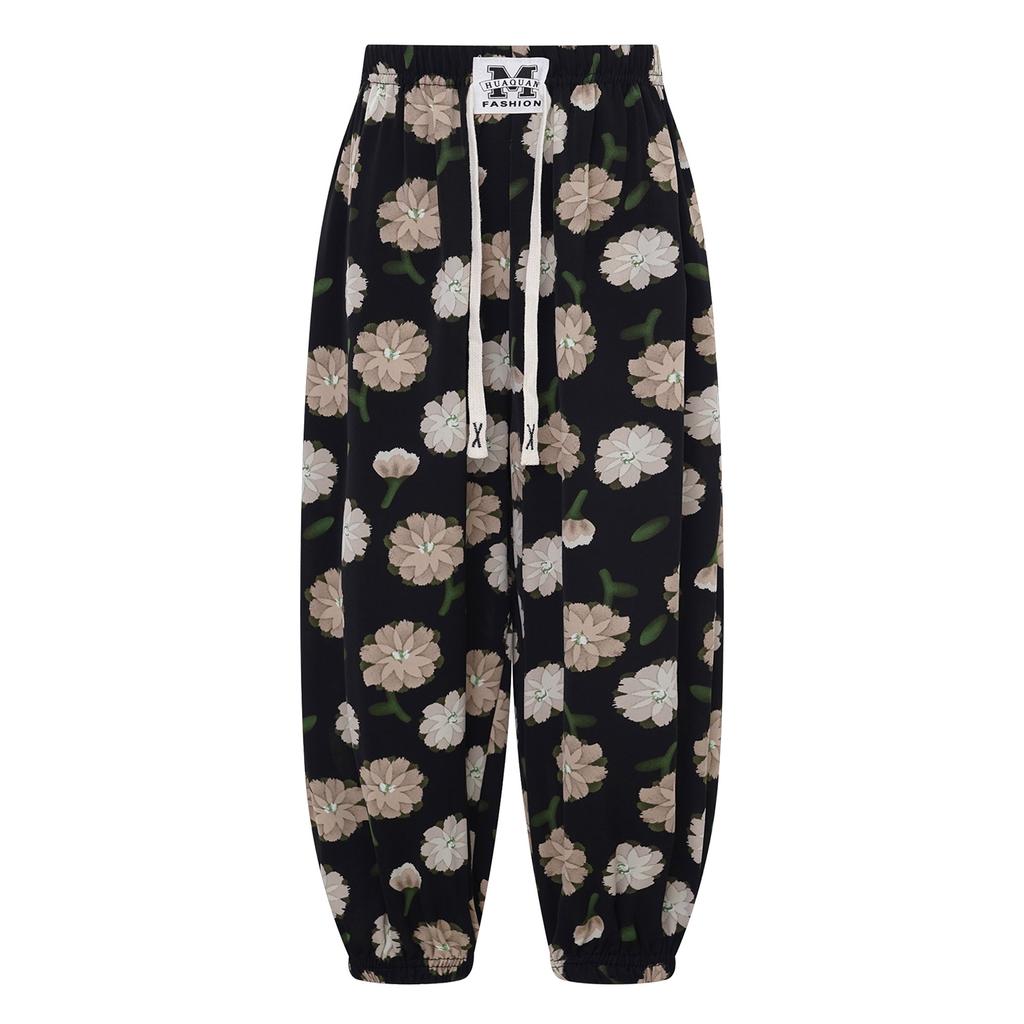 Модные шаровары для мальчиков и девочек, легкие брюки с эластичной талией, брюки с красочным принтом, для отпуска, путешествий, пляжа, дома