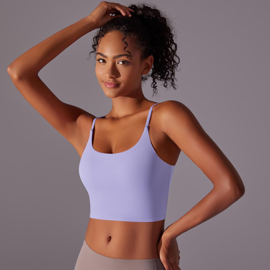 Auroth Sleeveless Sports Vest Women Shockproof Yoga Bra Push Up Gym Workout Crop Top Solid Color Fitness Top