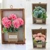 1PC Wood Photo Frame Imitation Flowers Decoration Party Decor Supplies