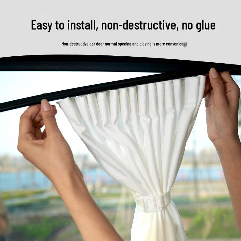 Tesla Model 3/Y Sunshade Privacy Curtains - Track-Type Side Window Blackout Accessories