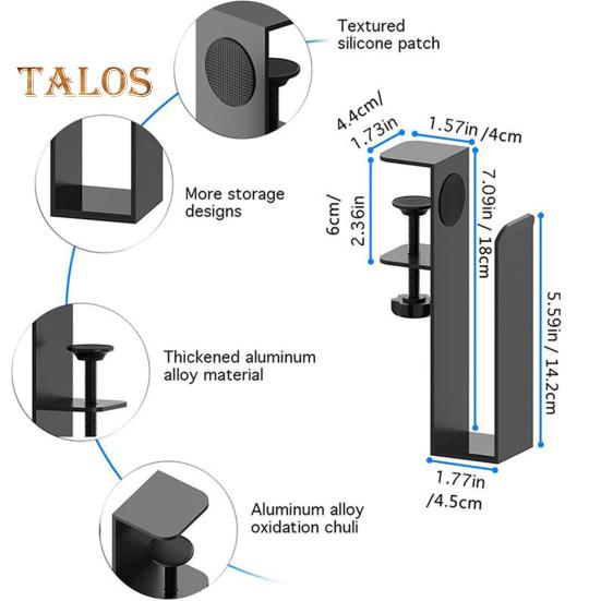 2 шт. Регулируемый органайзер для хранения ноутбука на боку стола, прочный несущий металлический держатель для ноутбука, зажимы без проколов