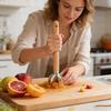 Мясорубка с деревянной ручкой и антипригарным покрытием, прочная толкушка для картофеля, овощей, говядины, орехов, для домашнего использования и ресторана
