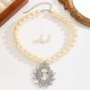 Luxury Necklace Earrings Set Rhinestone Inlaid Women Jewelry Set  Bridal
