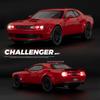 1:32 Challenger Hellcat Charger Модель игрушечной машины Литой металл Инерционный механизм Модели маслкаров Звук Свет Коллекция Подарки для детей