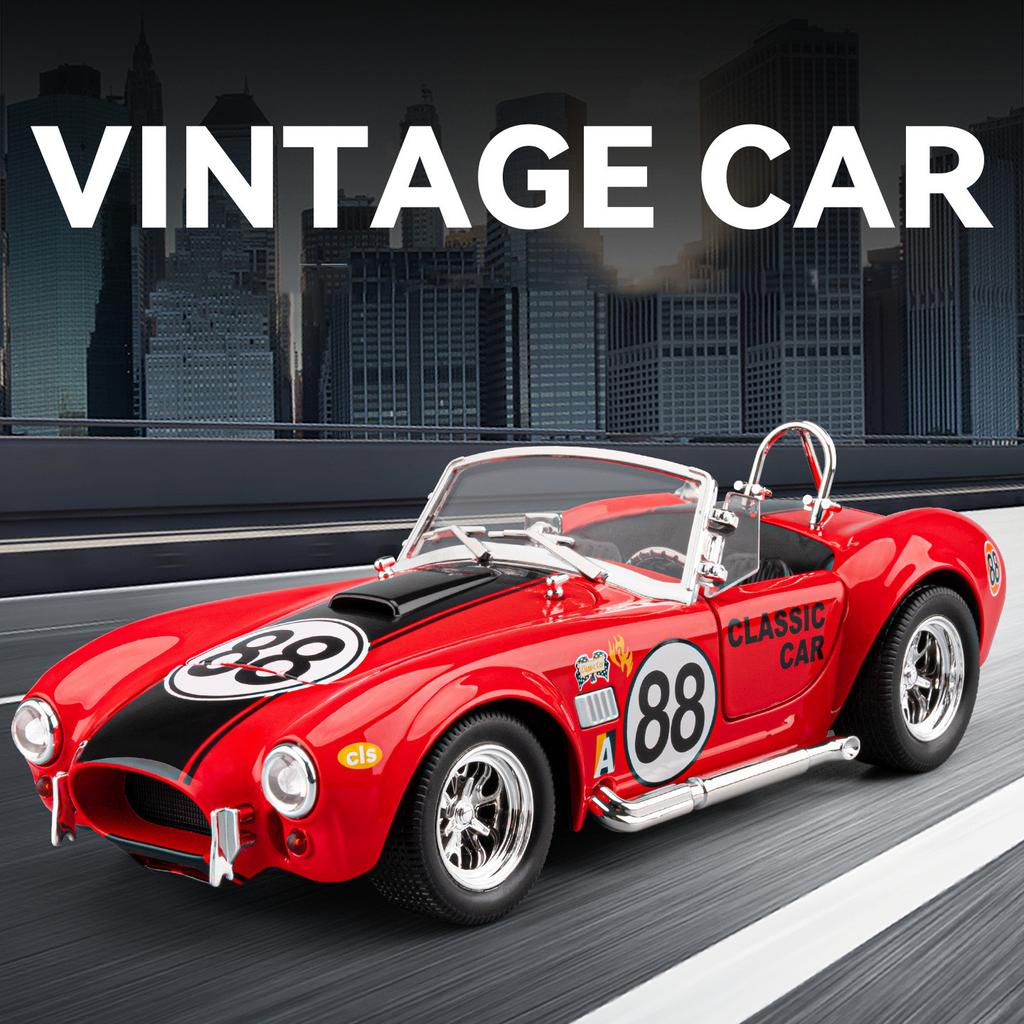 1/24 Shelby Cobra 427 S/C Модифицированный Автомобиль Металлическая Модель Автомобиля Литье под Давлением Металлический Автомобиль со Звуком и Светом для Коллекции
