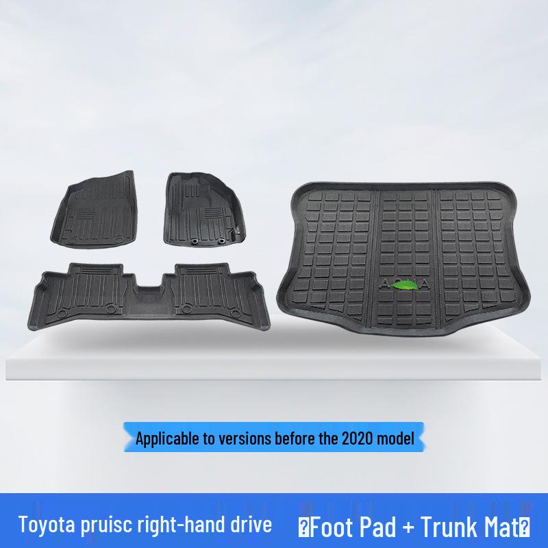 Нескользящие экологичные коврики из ТПЭ для ног и багажника для праворульных Toyota Aqua Prius C