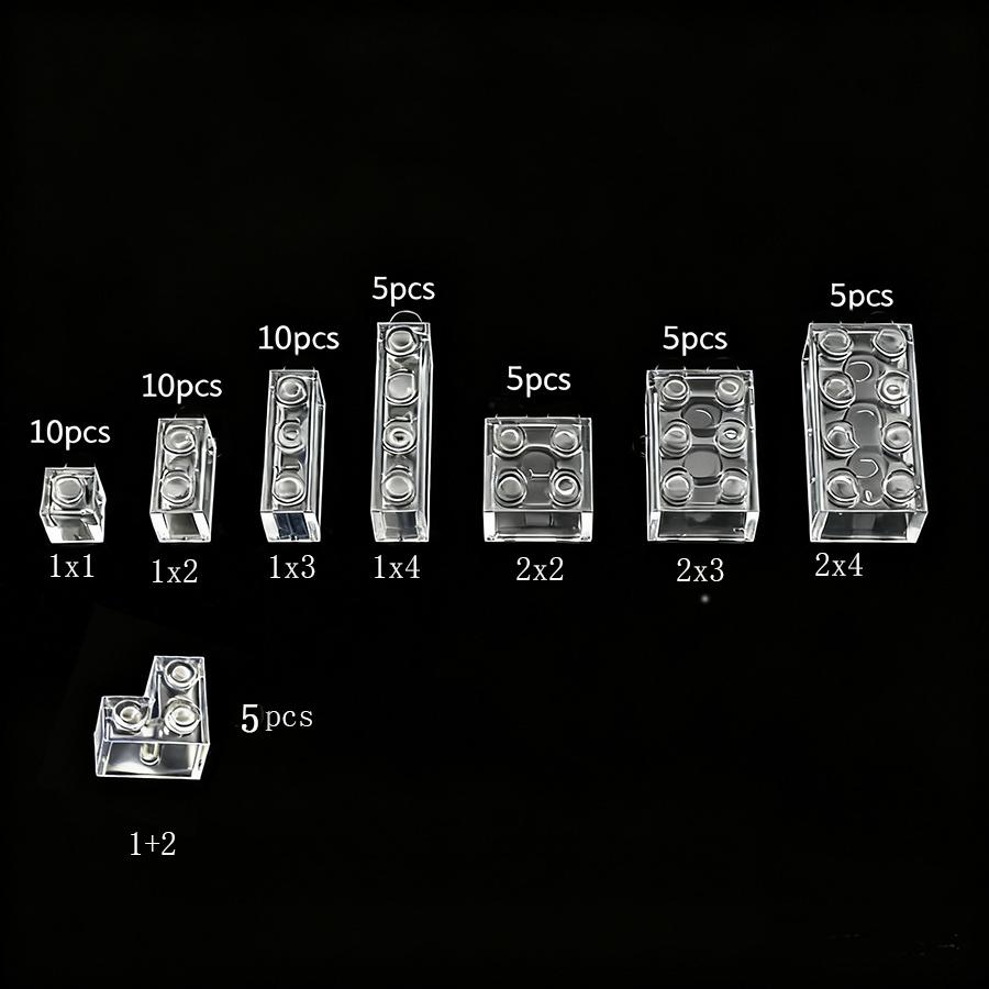 55 шт. Мелкие детали Смешанные Кирпичики Прозрачные Прозрачные Толстые Кирпичики Модель Классические Насыпные Детали Строительные Блоки Подарки Игрушки для Детей