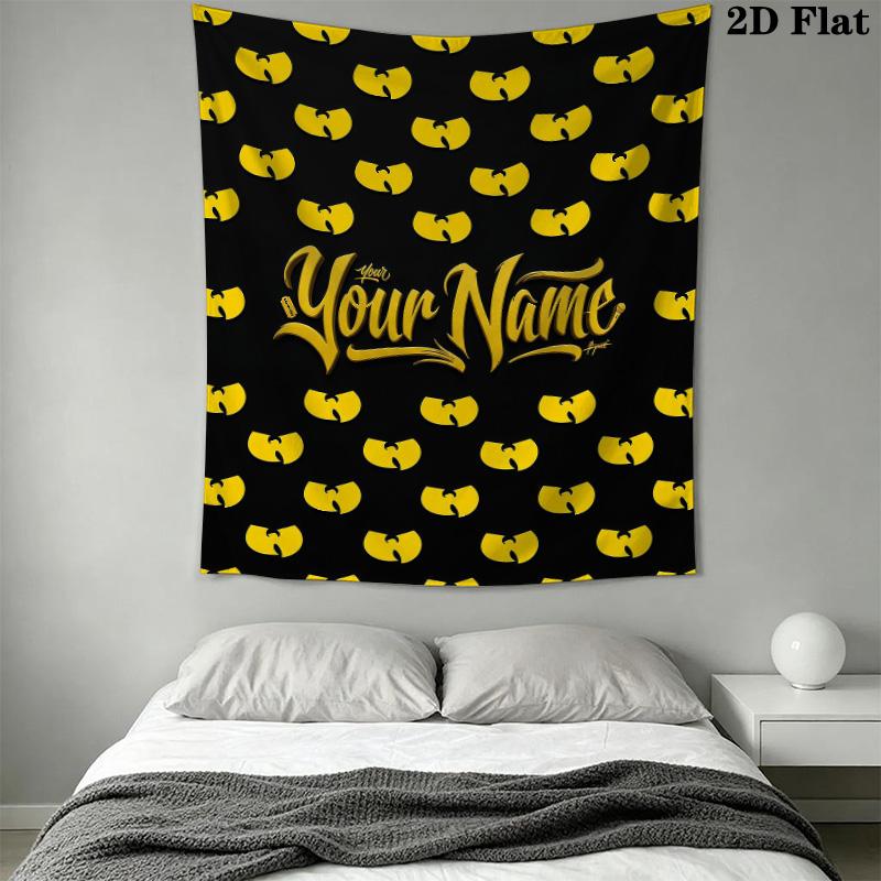 Wu-Tang Clan Custom Name Wall Tapestry Aesthetic Wall Hanging Printed Fabric Blanket Decorative Tapestries for Bedroom Living Room Home Decor
