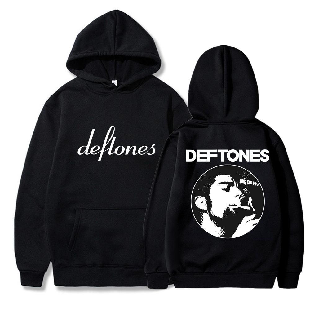 Хип-хоп Рэпер Принт Deftones Chino Moreno Осень Унисекс Худи с капюшоном Флисовая подкладка Повседневное Худи с карманом для пары Ежедневная уличная одежда Худи