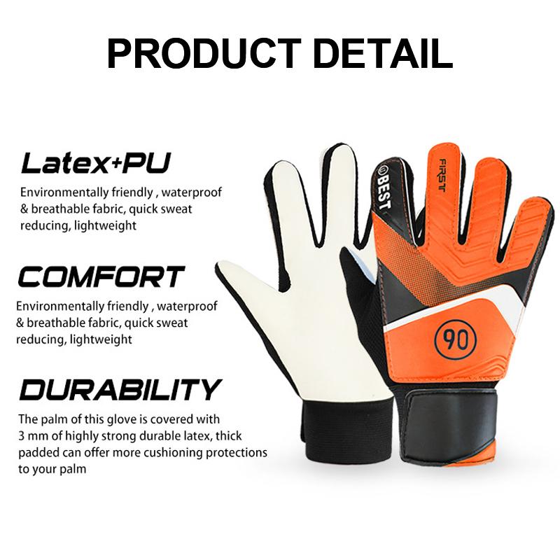 Anti-Slip Goalkeeper Gloves Latex Children's Football Gloves Latex Children's Finger Protection Goal Thickened Goalkeeper Gloves Waterproof Breathable