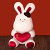 Rabbit Bow Plush Dolls Hat Bunny Stuffed Toy Couple Wedding Decorations Gift