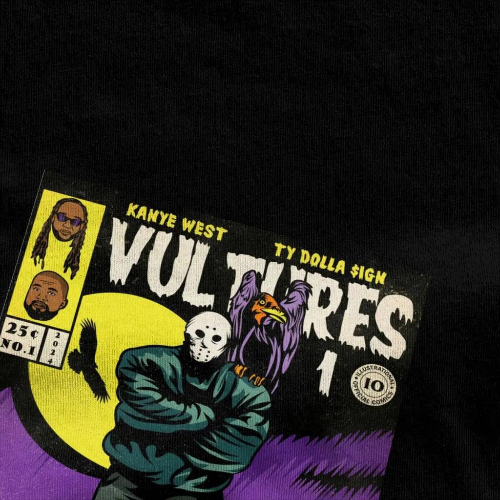 Футболка с надписью «Vultures 1 Album» от Kanye West для мужчин и женщин в стиле хип-хоп, забавная летняя одежда в стиле комиксов