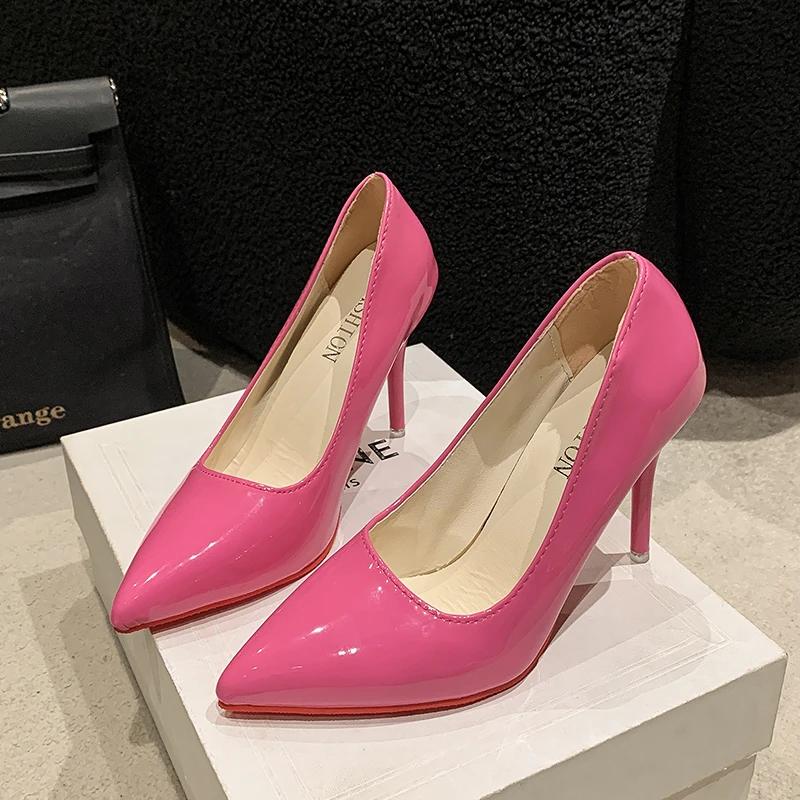 Женская обувь 2024 года, модные женские туфли на высоком каблуке, сексуальные туфли с острым носком, туфли-лодочки для вечеринок, женская горячая распродажа, туфли на каблуках больших размеров для женщин