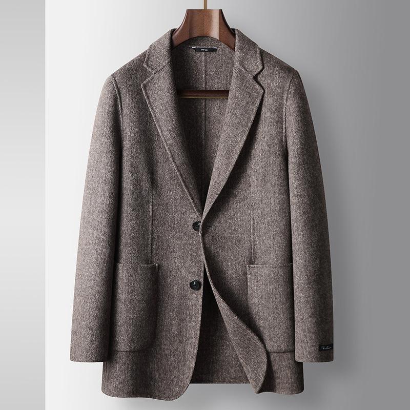 Осенне-зимняя шерстяная легкая роскошная деловая молодежная двусторонняя шерстяная теплая куртка