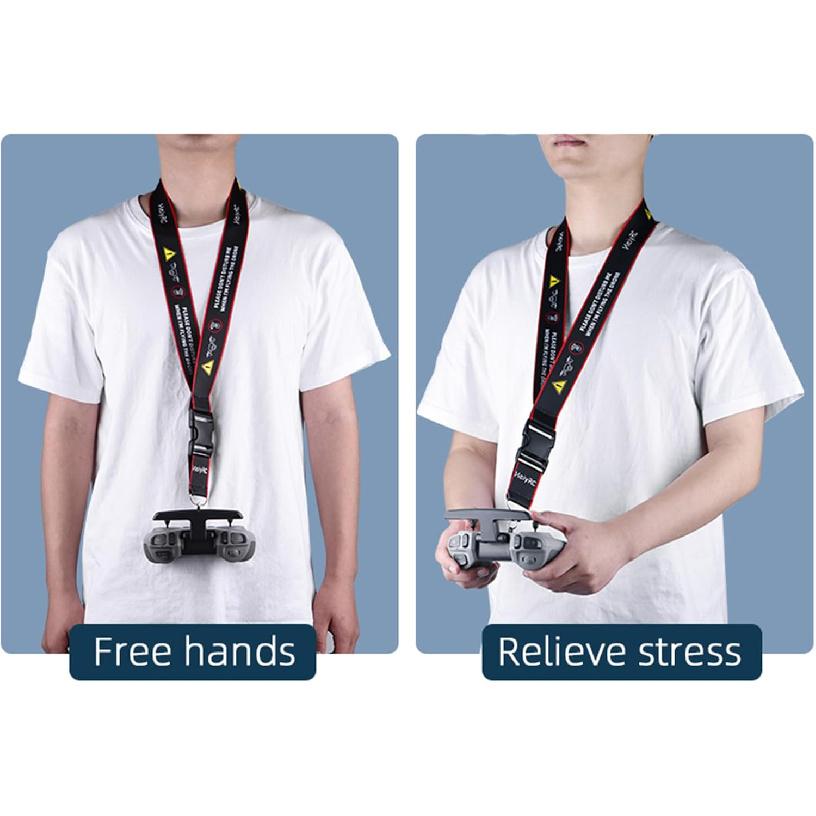 Neck Lanyard with Metal Clip Compatible with DJI FPV Remote Controller 3/2, Nylon Braided Shoulder Neck Lanyard Strap with Flight Safety Warning