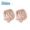 Clip Earrings Rose Gold Color Fashion Earring For Women Geometry Hollow Stud Earrings Jewelry