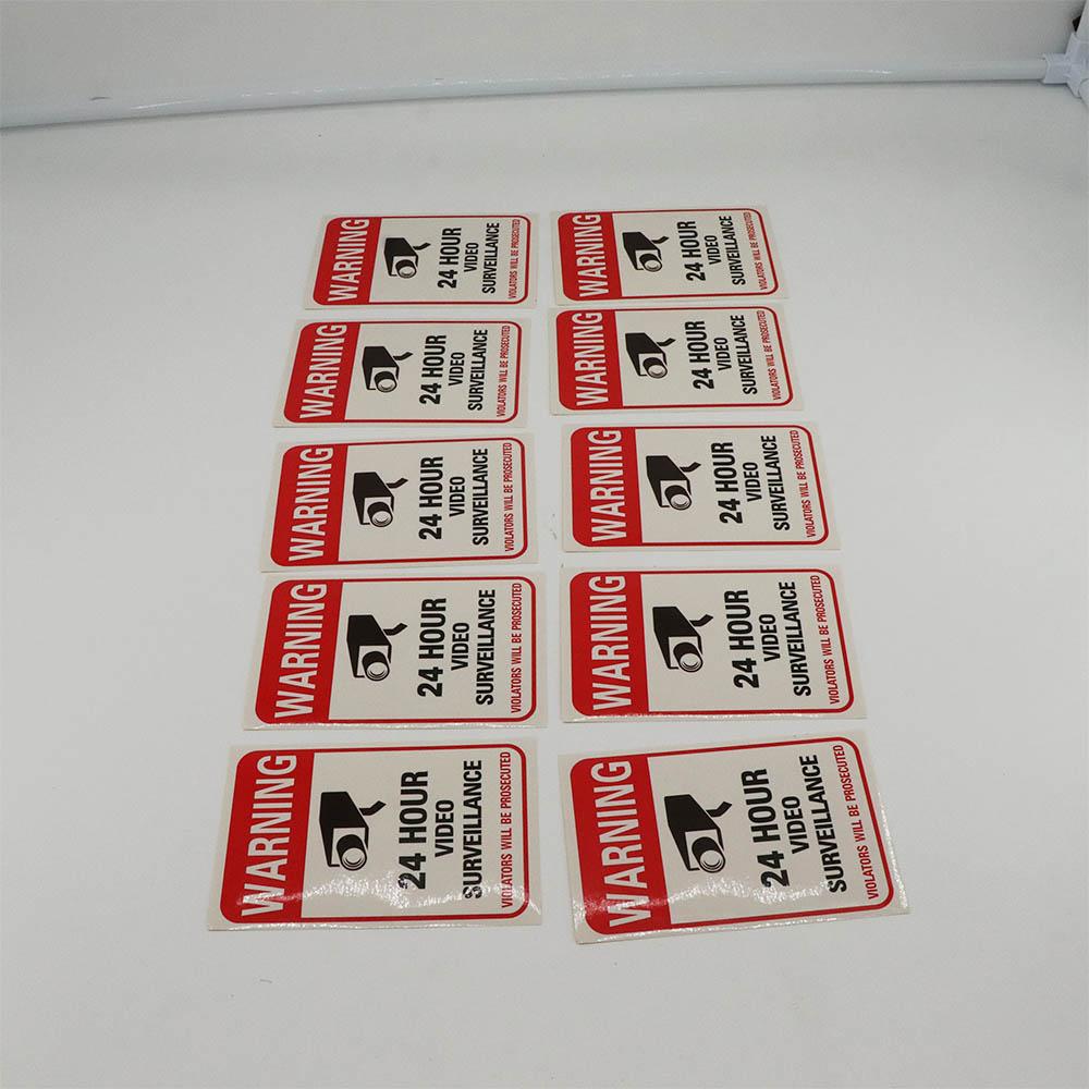 10pcs 24 Hour Monitor Camera Security Camera Sign Decals Stickers Warning Sticker Warning Signs
