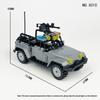 X010 Серый волк Внедорожник Строительный блок из мелких частиц Черная кукла SWAT Игрушка-строительный блок