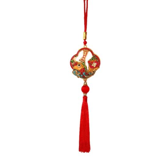 Chinese New Year Decorations 2026 Year of Horse Lucky Charm with Tassel Feng Shui Hanging Pendants for Wealth Good Luck