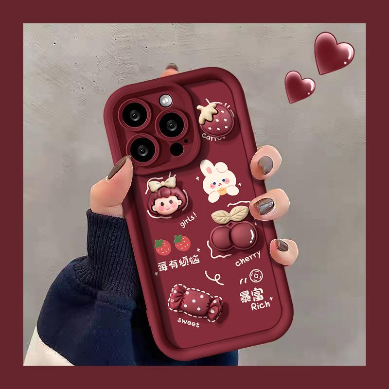 Applicable To Apple 15promax Mobile Phone Case IPhone 13/14 Rich Three-dimensional Doll 11/12 Matte Silicone Xs