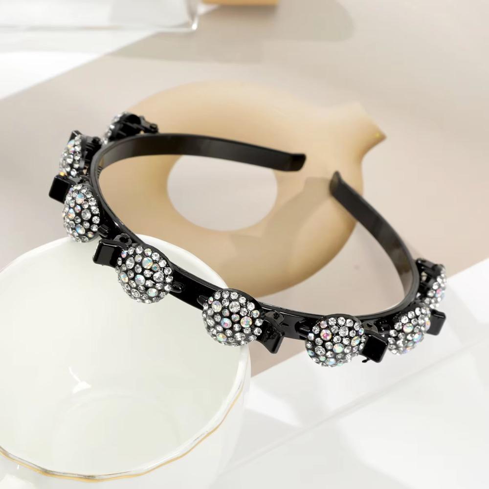 Элегантные резинки для волос с клипсами Сладкий блестящий обруч для волос Модный страз Челка фиксированная повязка на голову Вечеринка