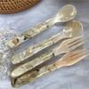 Kitchen Tool Condiment Conch Scoop Natural Caviar Ice Cream Dessert Spoon Teaspoon Fork Shell Spoon
