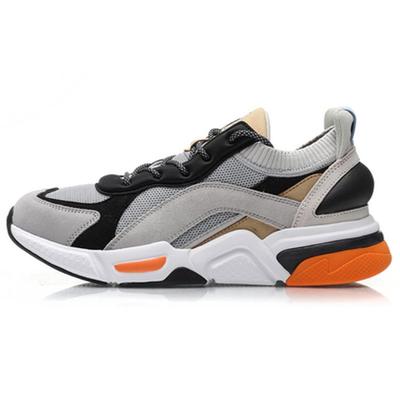 Li Ning Trendy Casual Low-Toop Running Shoes Unisex Sneakers Gray Black AGLP125-5