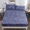 Комплект простыней из 4 предметов «Галактика», хлопковая простыня с изображением созвездия, простыня на резинке с изображением небесного космоса, звездного неба и астрологии, темно-синяя, двойная