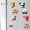 Cartoon Animal Refrigerator Magnet with Detachable Head Body 3D Dog Panda Pig Microwave Oven Whiteboard Notes Photo Fridge Magnet Home Office
