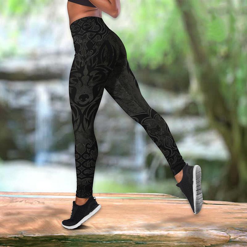 Great Wolfdog Print Yoga Outfit for Women Fashion 3D Printed Workout Leggings Fitness Sports High Waist Casual Yoga Pants for Women 2022
