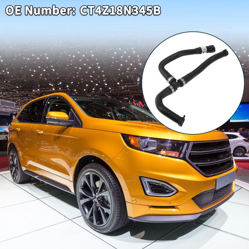 X Autohaux Автомобильный Радиаторный Шланг Шланг Отопителя № CT4Z18N345B для Ford Edge 2.0L 2012-2014 Черная Резина 1 шт. Трубка Водяного Отопления