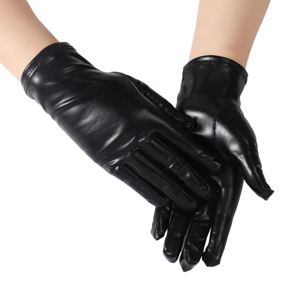 Metallic Gloves Nightclub Dancing Gloves Christmas Party Accessory Full Finger Stretchy Gloves for Concert Opera