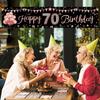 Счастливый 70-й День Рождения Баннер Украшения для Женщин, Розовое Золото 70-летний Знак Дня Рождения Принадлежности для Вечеринки, Забавный 70-летний Тематический Декор для Вечеринки по Случаю Дня Рождения для Улицы