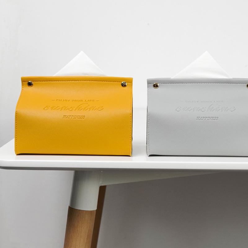 Футляр для салфеток из искусственной кожи, простой прямоугольный держатель для бумаги, диспенсер для хранения на рабочем столе, контейнер для хранения для дома, офиса, автомобиля, аксессуары