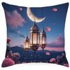 New Moon Chandelier Flowers Dreamy Folk Line Print Home Living Room Sofa Pillow Cover
