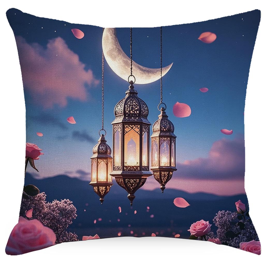New Moon Chandelier Flowers Dreamy Folk Line Print Home Living Room Sofa Pillow Cover