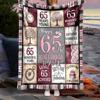 Happy 65Th Birthday Customize Your Name Outdoor Blanket Soft Cozy Lightweight Allseason Multipurpose Throw For Travel Camping Picnics Sofa Office Bed