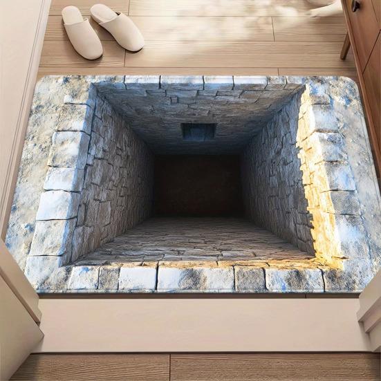 3D Визуальная Яма Ковер Оптическая Иллюзия Напольный Коврик Реалистичный Рисунок Ямы Придверный Коврик Тест И Игра