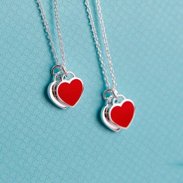 925 Original Love Necklace Fashion Brand Jewelry ,Women 'S Fashion Charm Ttiff Necklace Love Couples Commemorative Gifts