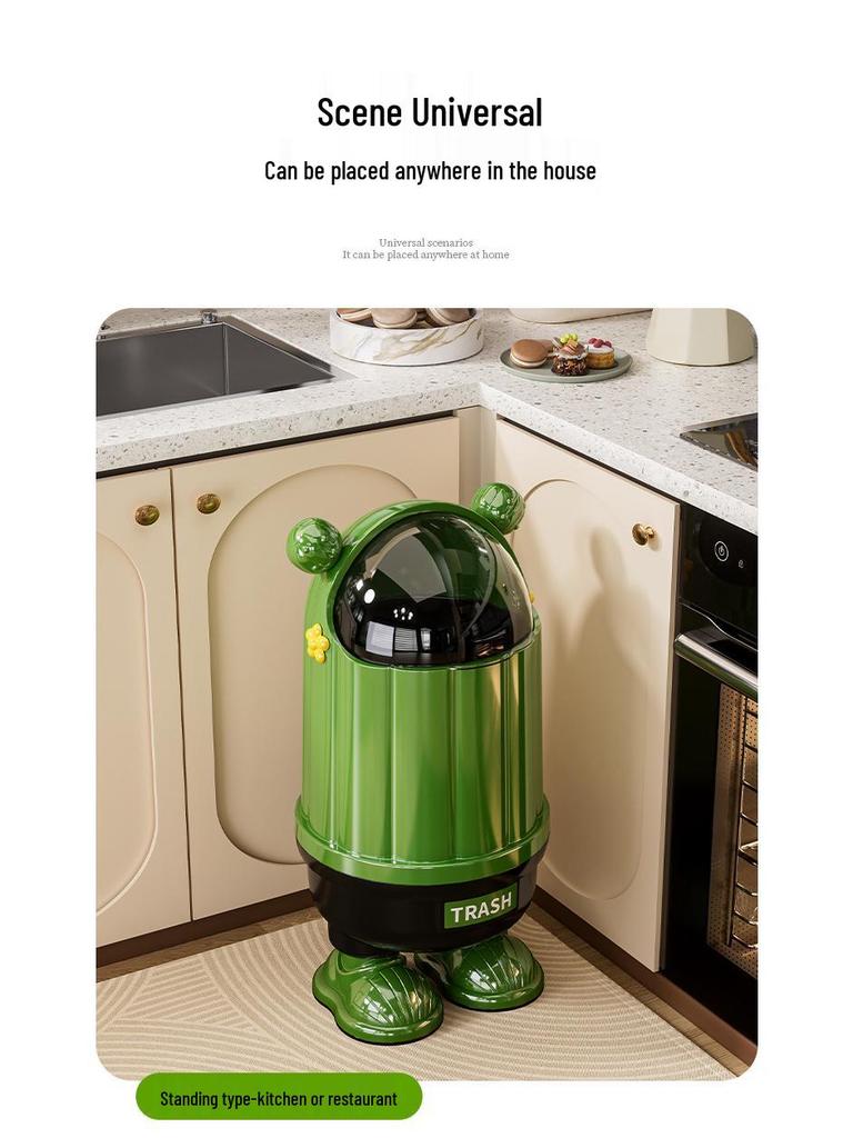 High-Capacity Sliding Lid Trash Bin for Home