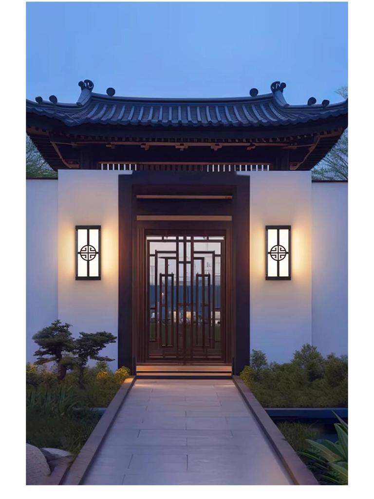 Светодиодный водонепроницаемый уличный настенный светильник для балкона, виллы, двора и спальни - современный китайский стиль