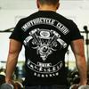 Ами Кадзи Американский Уличный Ретро Мотоцикл Свободная Большого Размера Хлопковая Футболка с Коротким Рукавом Мужская Гангстерская Плотный Хлопок