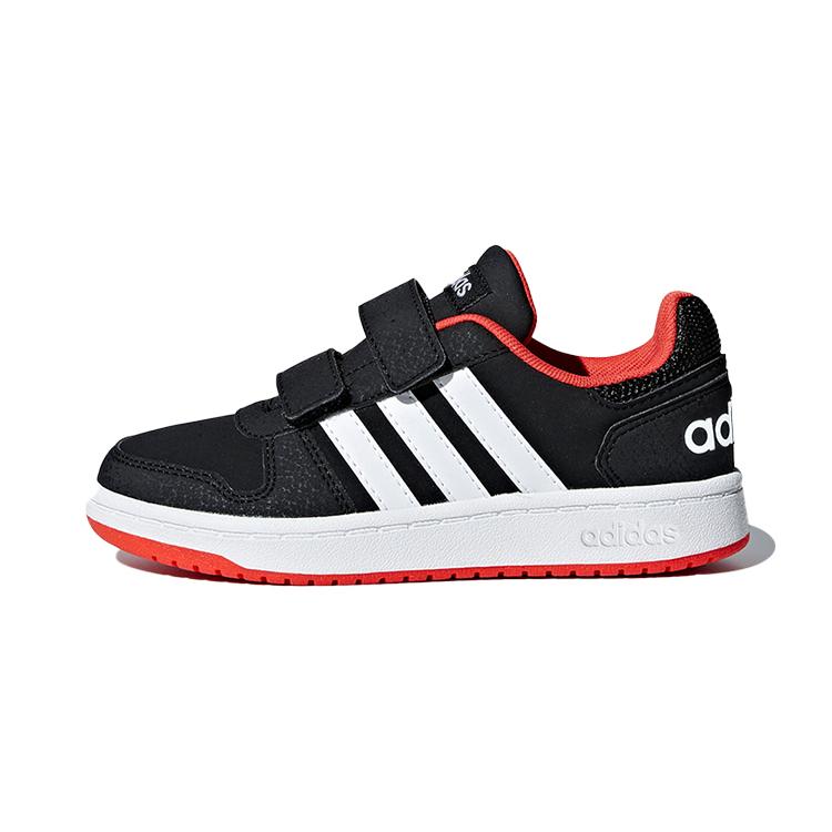 adidas Кеды для скейтбординга Neo Hoops 2.0, износостойкие, низкие, черные, для детей 3-7 лет, B75960