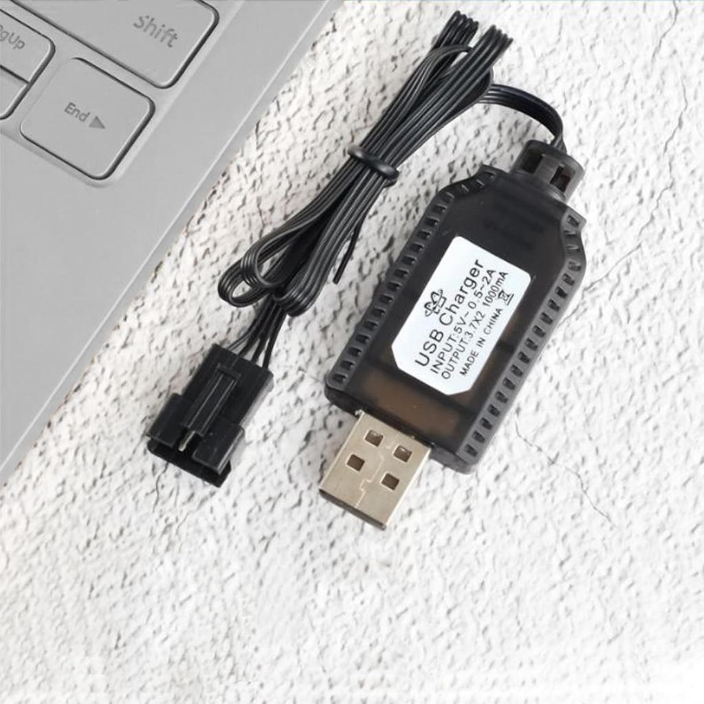 4Pcs Universal USB Charger for 7.4V 2S LiPo Battery with 4PIN SM-4P – Compatible with RC Car Drone Boat – Overcharge Protection