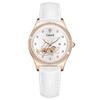 Love Watch Diamond Wristwatch with Leather White Women's Strap, Stylish, Waterproof, Simple, Business, Cute, Casual, Luxury, Gift,