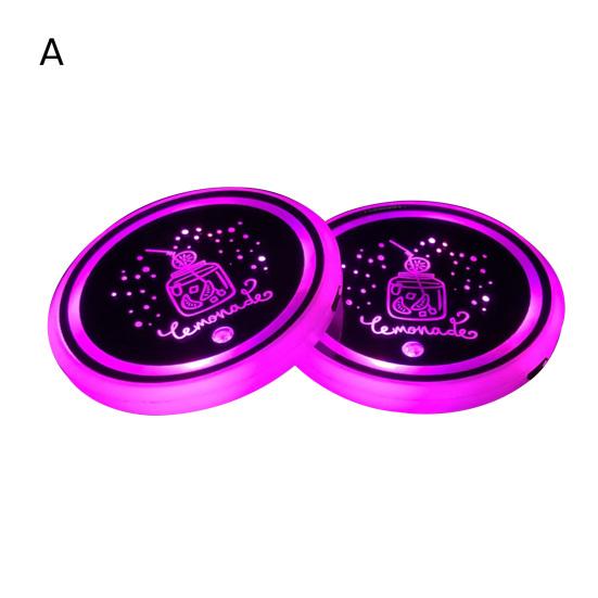 2 шт. светодиодная автомобильная подставка для чашки, водонепроницаемая подставка для чашки с датчиком света, USB перезаряжаемая светодиодная лампа для салона автомобиля, украшение для чашки, коврик для чашки