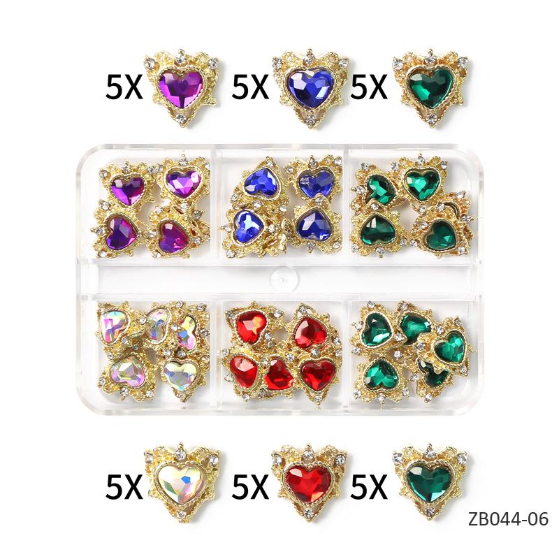 1 коробка, смешанные стили, 3D роскошные ювелирные изделия для дизайна ногтей, стразы, драгоценные камни, золотой металлический сплав, подвески для ногтей в форме бабочки, сделай сам, блестящие украшения с бриллиантами
