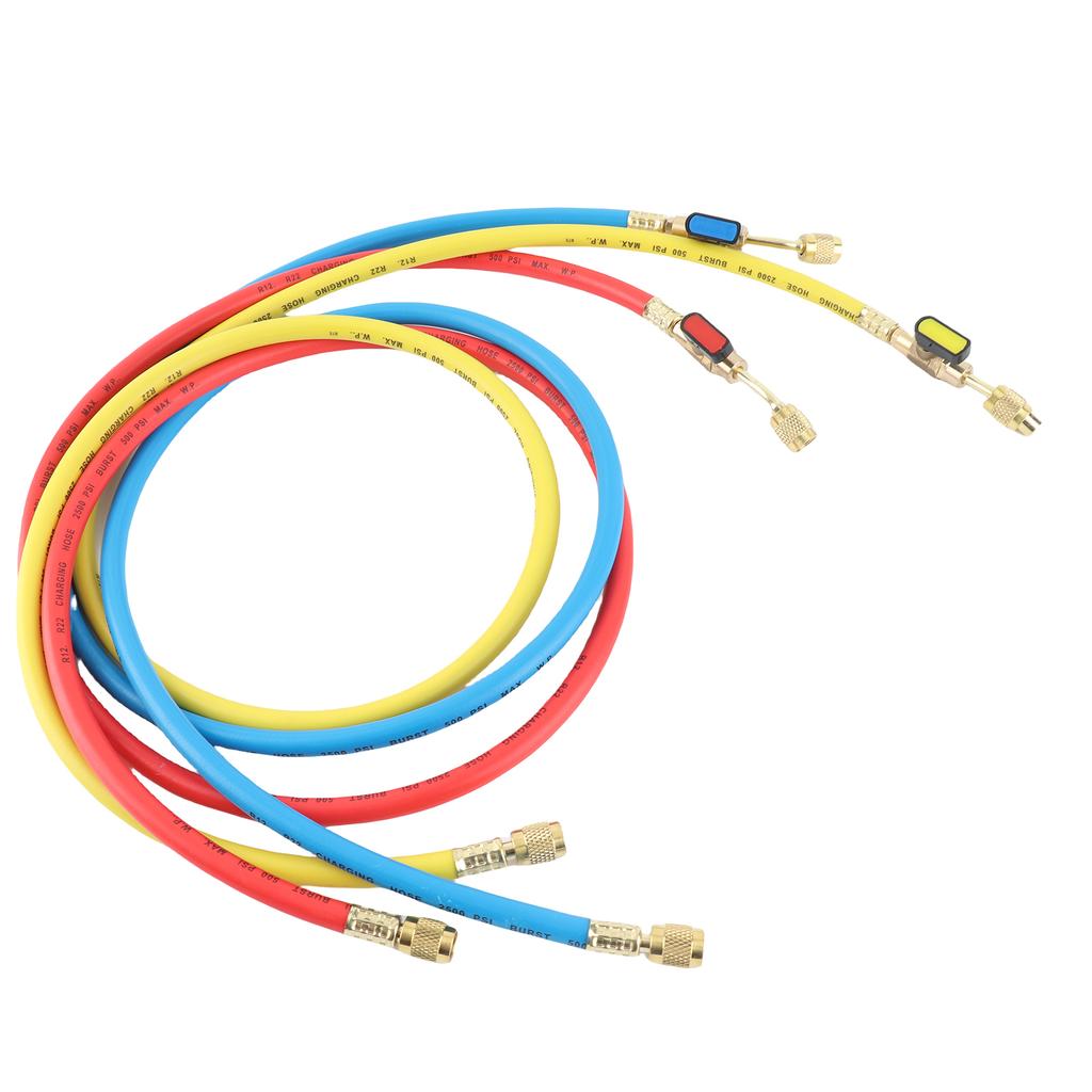 Refrigerant Charging Hose Apply to R12 R22 R502 Refrigerant Air Conditioning Manifold Gauge 1 4   Thread Hose Set (Pack